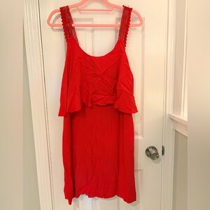 Maeve Anthropologie Vibrant Red Dress